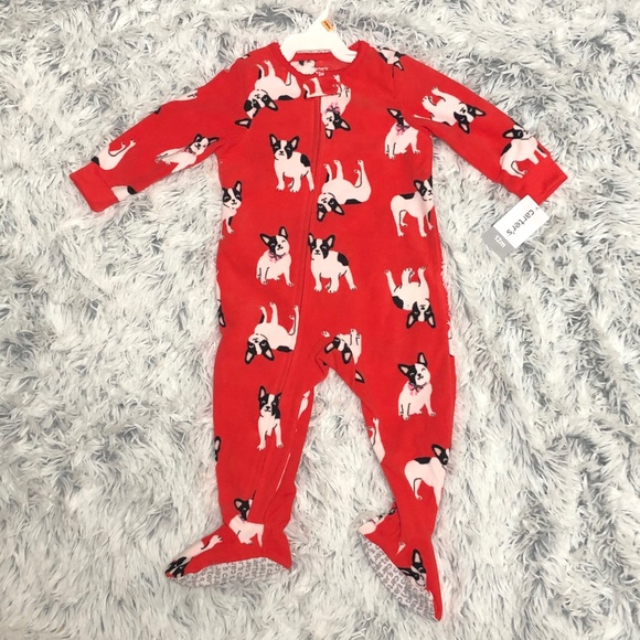 Carter's Other - Carter’s French bulldog fleece footie pajamas